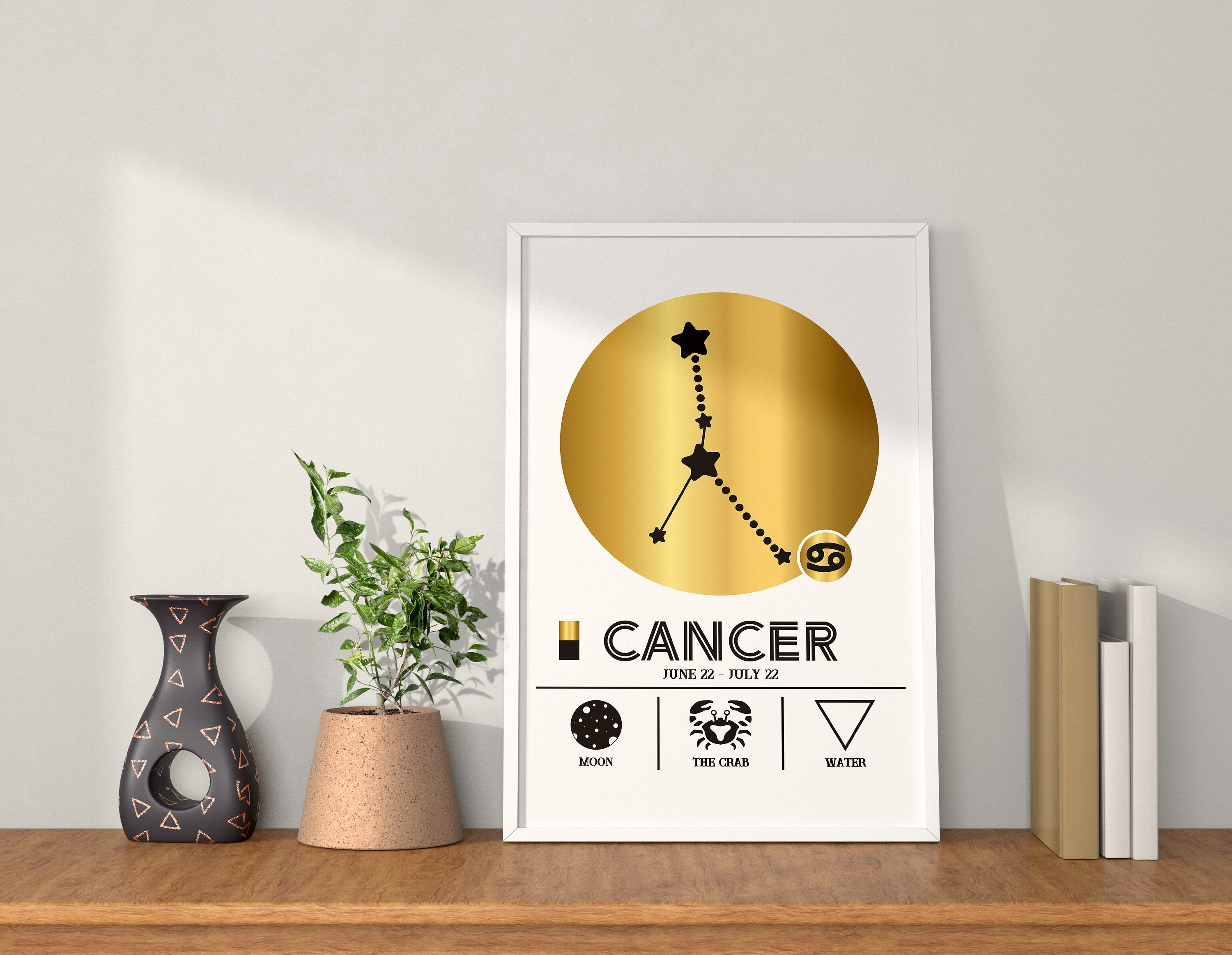 Cancer Zodiac Poster Cancer Wall Art Zodiac Poster Etsy