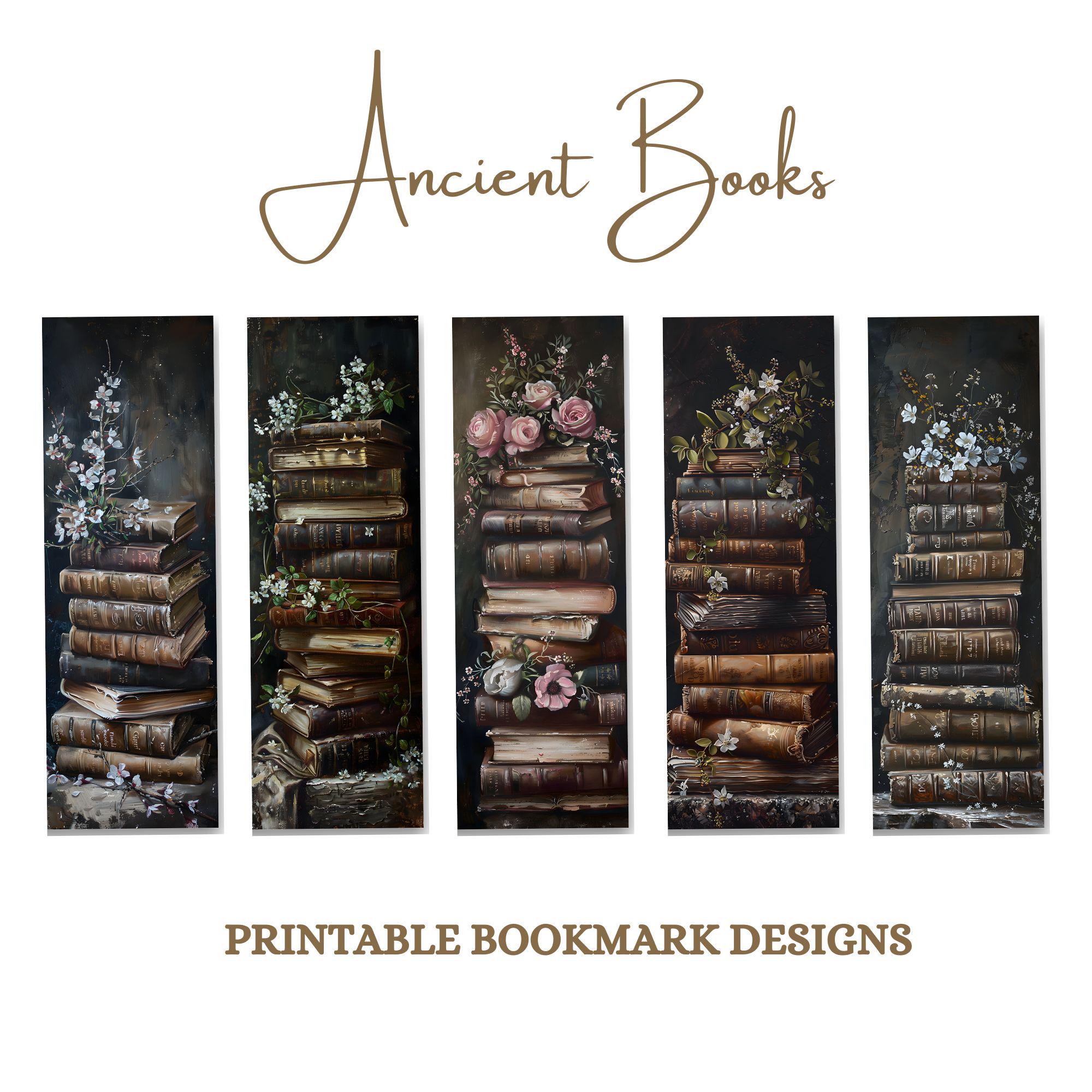 Pld Bookmark Old Books Bookmark Set: Oil Painting Style, 25 PNG/JPG (digital ...