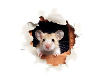 Mouse In Mouse Hole Clipart, 14 JPGs, Mouse Clipart, Funny Clipart, Clipart For Sticker, Collage Images, Digital Crafting, Commercial Use