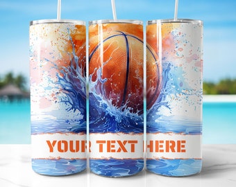 Envoltura personalizada para vaso de baloncesto: Diseño PNG de sublimación (uso comercial)