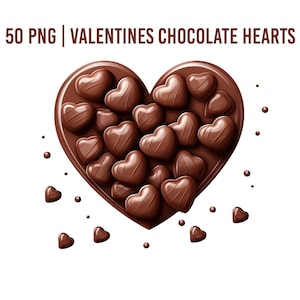 Chocolate Heart Clipart, Love Clipart, Heart Clip Art, Valentine Heart PNG, Valentine Sublimation PNG, Digital Paper Craft, Commercial Use