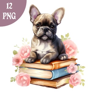 Bulldog Francês Clipart, Bulldog Francês PNG, Dog Clip Art, Puppy Clipart, Dog Sublimation, Digital Paper Craft, Scrapbook, Uso Comercial