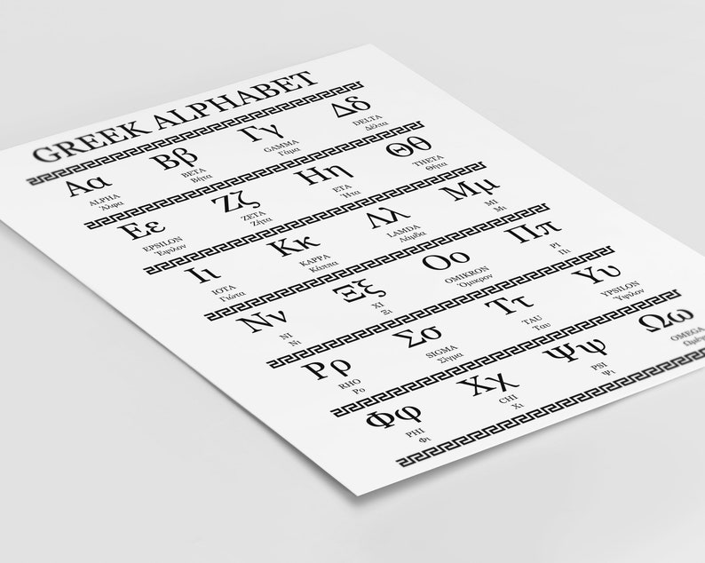 Greek Alphabet Wall Art Greek Letters Art Print Greek Etsy Canada