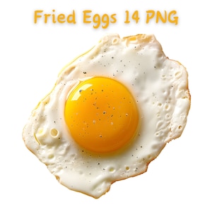 Imágenes Prediseñadas de huevos fritos, 14 PNG, Clip Art de alimentos, PNG de sublimación, artesanía de papel digital, fabricación de tarjetas, uso comercial