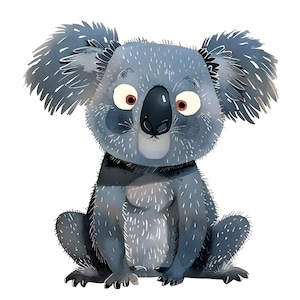 Quirky Koala Clipart, 16 PNG, Whimsical Clip Art, Nursery Art, Digital Paper Craft, Card Making, Scrapbook Images, Commercial Use