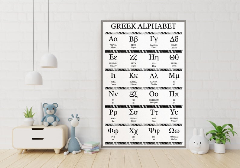 Greek Alphabet Wall Art Greek Letters Art Print Greek Etsy Canada