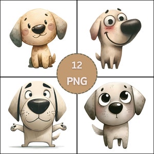 Funny Labrador Clipart: Whimsical PNG Images for Crafts (Digital Download)