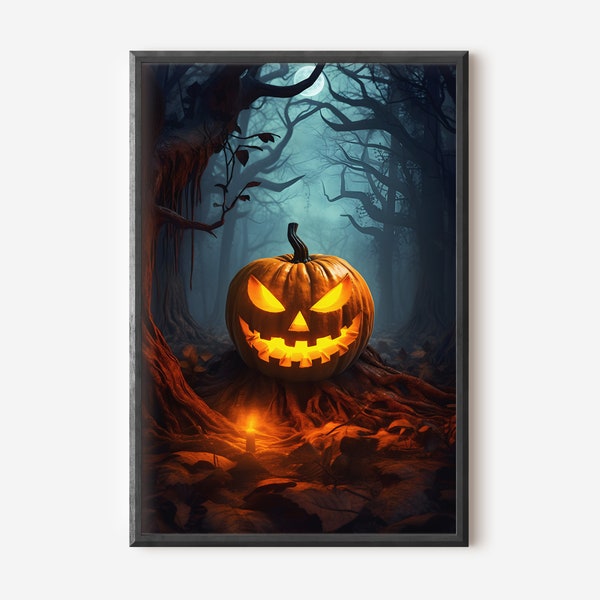 Halloween Printable Wall Art, Halloween Pumpkin Wall Art, Pumpkin Wall Decor, Halloween Printables, Pumpkin Printable Art, Digital Download