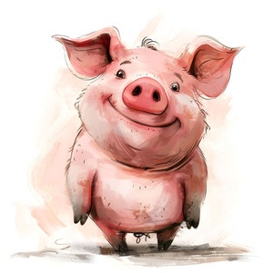 Lustiges Schwein Clipart, 24 hochwertige JPG, wunderlich schrulligen, Aquarell Schwein, digitale Papiermodelle, Kartenherstellung, Scrapbooking, kommerzielle Nutzung