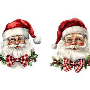 Cute Santa Clipart, 12 JPG, Printable Christmas Clip Art, Card Making ...