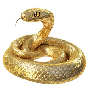 Golden Snake Clipart, 12 PNG, Ano da Serpente, Design de Sublimação, Criação de Cartões, Artesanato em Papel, Scrapbook, Download Digital, Uso Comercial