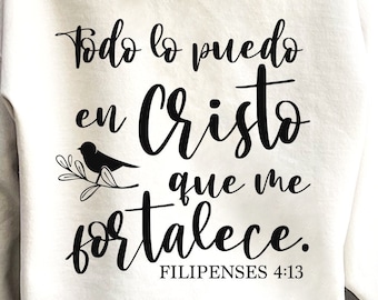 Todo Lo Puedo En Cristo Que Me Fortalece SVG PNG, Frases Religiosas Svg, Versiculo Biblico Svg, Frases Biblicas Svg, Frases Cristianas Svg