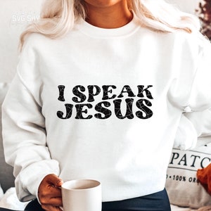 Eu falo Jesus SVG PNG, Religioso SVG, Presentes Cristãos SVG, Fé SVG, Jesus SVG, Bíblia SVG, Páscoa SVG, Abençoado SVG, Letras Onduladas SVG