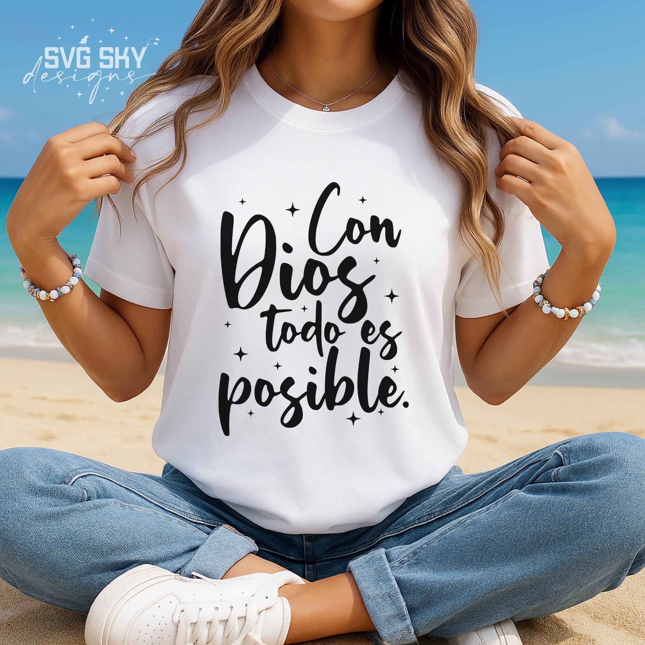 Con Dios Todo Es Posible SVG PNG, Bible and Christian Quotes Designs in ...