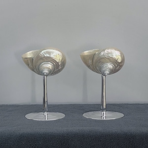 Silver Cocktail Glasses - Popular Valentine’s Day Gifts in 2024 - Shell Martini Glasses - Seashell Wine Glasses - Wedding Bridesmaid Gifts