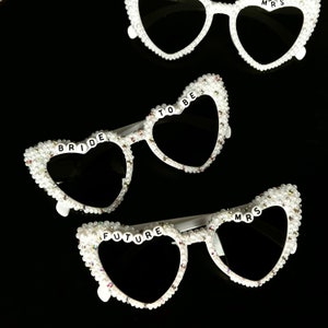 Customized Bride Heart Rhinestone Sunglasses, Bride To Be Sunglasses, Pearl Sunglasses Bride, Maid Of Honour Sunglasses Gifts, Bridal Shower