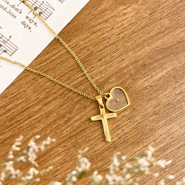 Graine de moutarde avec croix | Graine de Foi | Validation | Cadeau biblique | Pâques | Bijoux chrétiens | Collier de foi | Cadeau de foi | Baptême