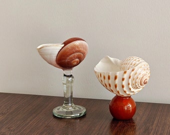 Seashell Goblet - Handcrafted Custom Cuisine Dessert Conch Cup - Exquisite Cocktail Glass Candle Bracket - Beach Wedding Bridesmaid Gift