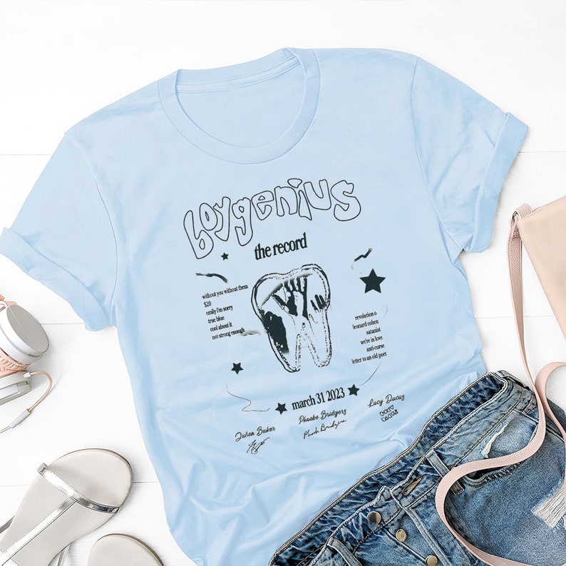 Boygenius Tooth Tshirt the Record Merch Tshirt Rock Music Etsy
