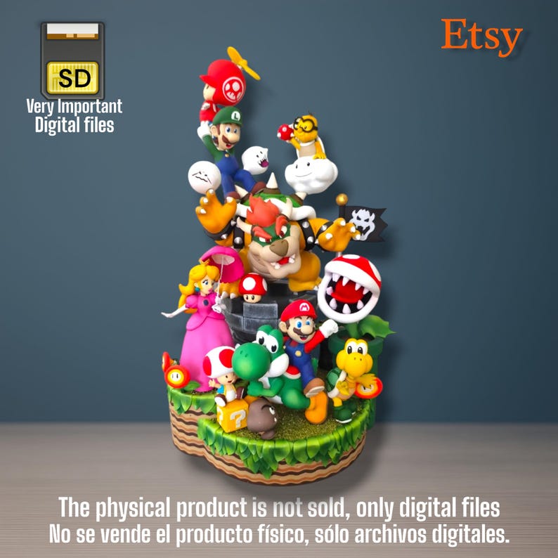 STL File Super Mario Diorama 3D Print With Classic Characters ...