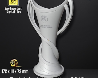 European Women&#39;s Clubs Honor Trophy | Digital STL file for 3D printing | Decorative model with champion engraving