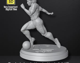 Tribute to Diego Armando Maradona in 3D model with base included | STL file ready to print and display