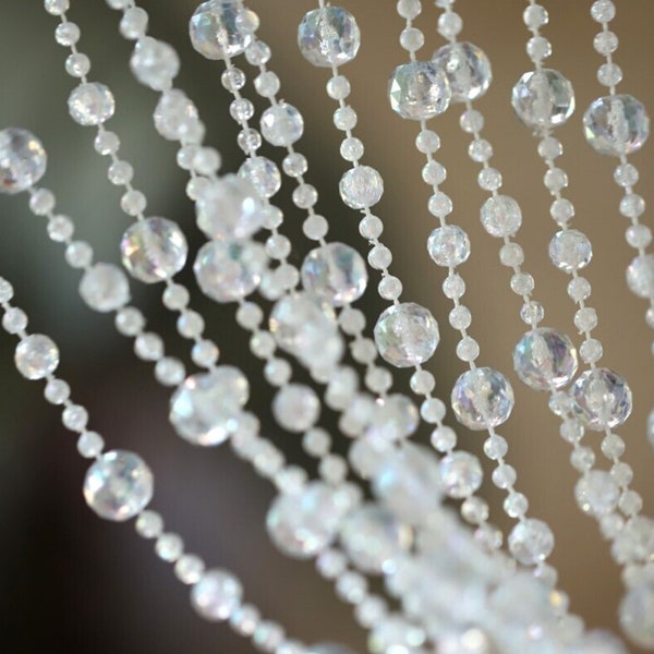 Rideau de porte/séparateur de perles acryliques, Décoration d'intérieur de salon, Accessoires de décoration de fond de mariage, Rideau de perles de cristal