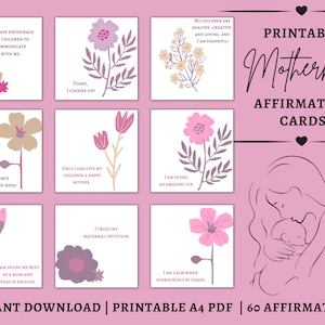Empowerment van moederschapsbevestigingskaarten voor een positieve dagelijkse mentaliteit, postpartumbevestigingskaarten voor nieuwe moeders