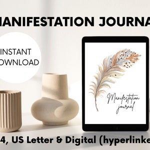 Manifestation Journal, Dream Journal Digital, Manifesting Printable Planner, Mental Health Journal, 369 Method, Law of Attraction Journal