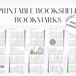 Bookshelf Bookmarks, Printable Coloring Bookshelf,  Book Tracker, Reading Challenge, Digital Download