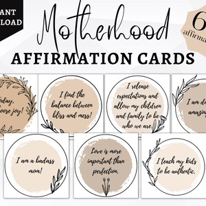 Afdrukbare bevestigingskaarten, moederschapaffirmaties, babyshowercadeau, postpartumbevestigingskaarten voor nieuwe moeders