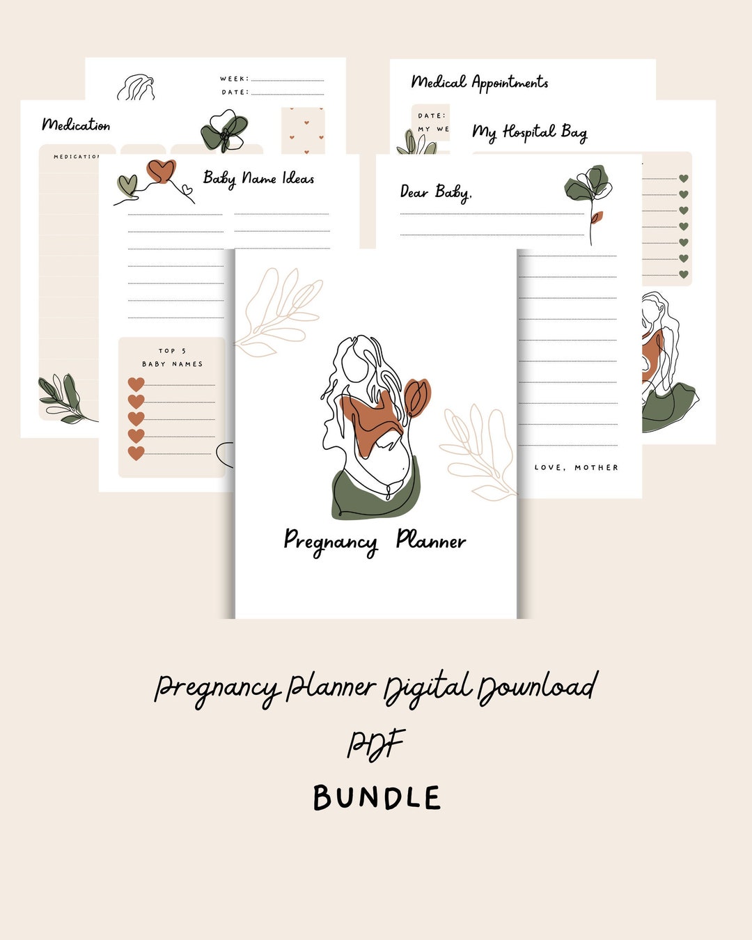 pregnancy-planner-pdf-digital-download-printable-etsy
