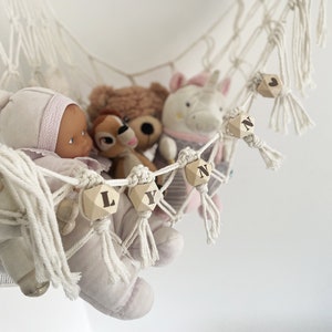 hamac macramé rangement peluches decoration