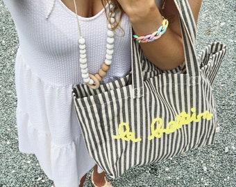 Customizable neon sailor beach bag / LITTLE SUMMERBAG