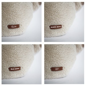 Sac banane bandoulière tissu teddy mouton zippée avec lien pailletés doré, prénom ou mot personnalisable / LITTLE BANANABAG image 4