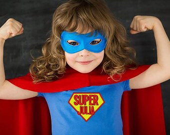 T-shirt bébé enfant logo Superman personnalisable avec prénom couleur au choix / LITTLE HERO