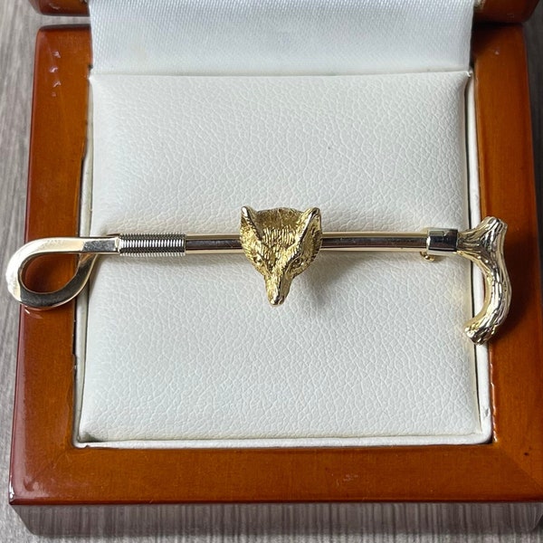 Victorian 15ct Gold Fox Hunting Brooch