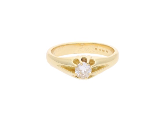 Gold Diamond Mens Ring 0.5ct 10K Yellow Gold Pinky Ring 406740