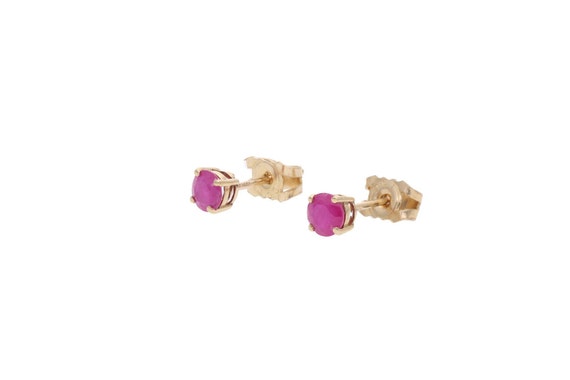 Natural Ruby and 9ct Gold Stud Earrings. - image 2