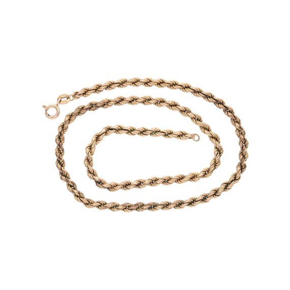 9ct Gold Rope Chain, 15 Inches Long. - image 1