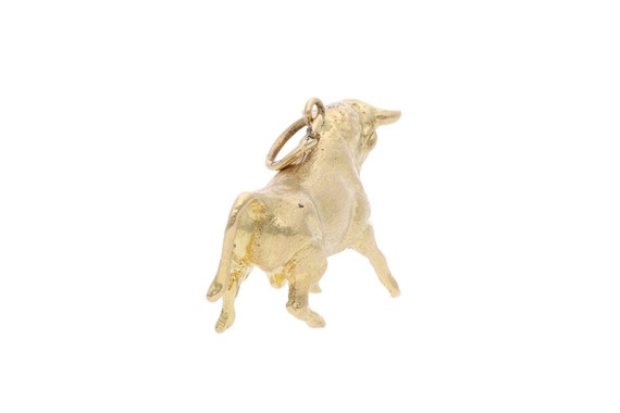 18ct Gold Bull Charm - image 2