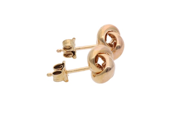 9ct Gold Crossover Stud Earrings. - image 5