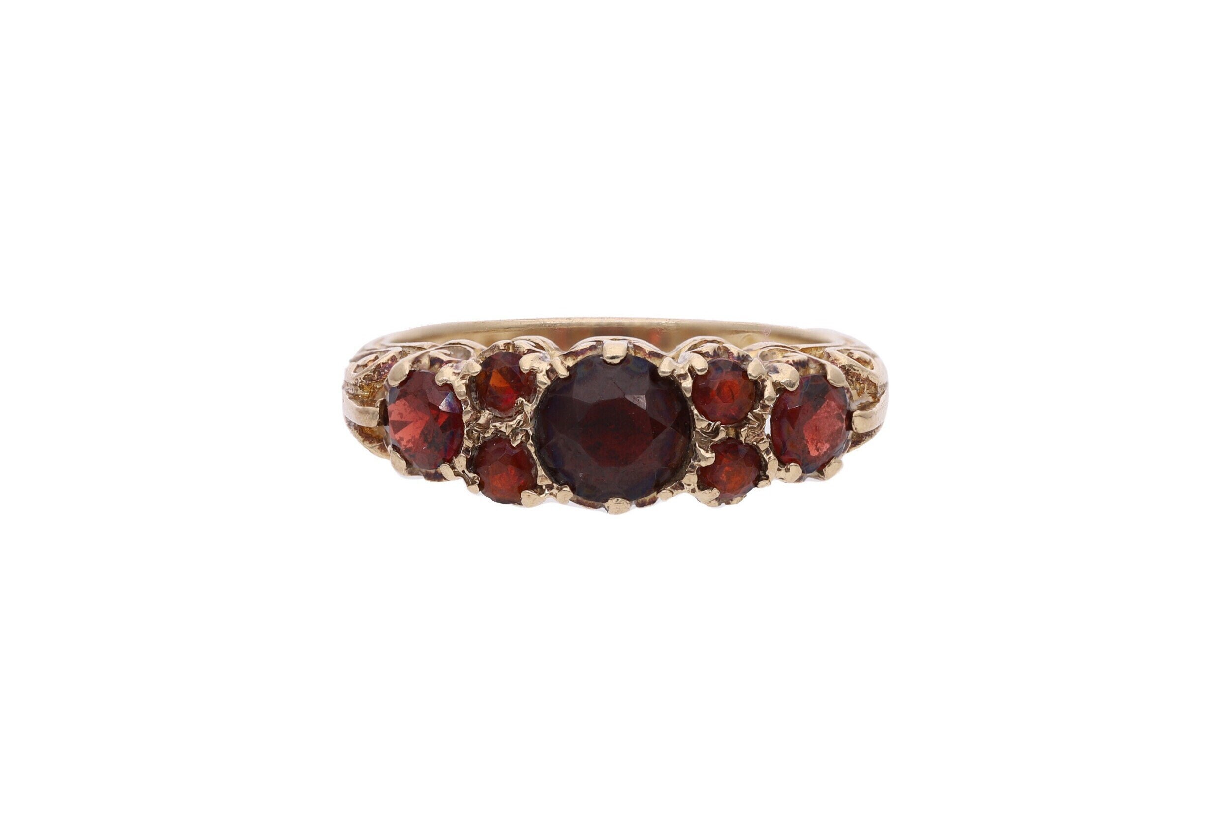 Vintage 9ct Gold Multi-stone Garnet Ring, Size M. - Etsy 日本