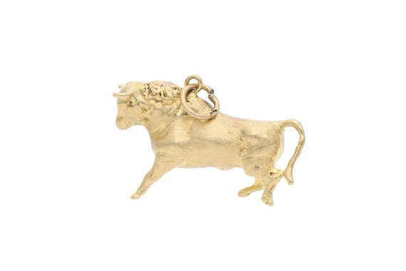 18ct Gold Bull Charm - image 1