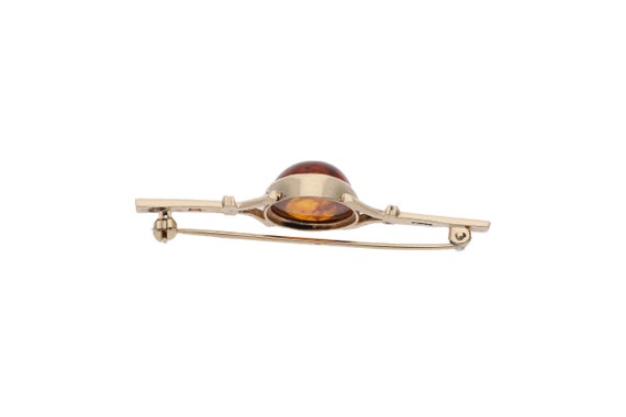 9ct Gold and Amber Brooch. - image 4