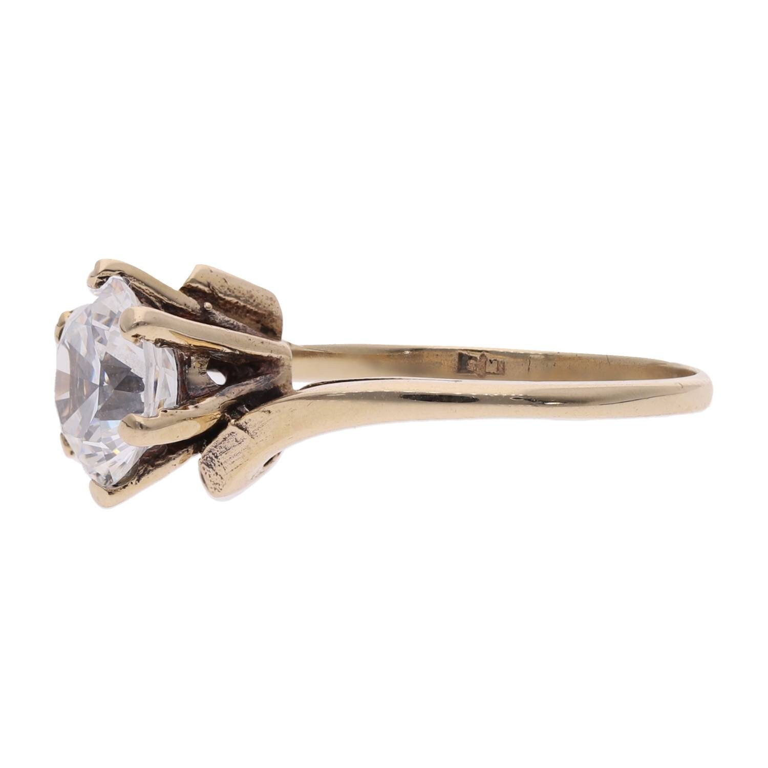 Bague Solitaire En Or Jaune 9 Carats Avec Zircon - Toutes Tailles - Neuf Avec étiquettes