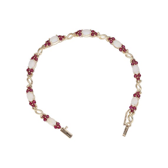 9ct Gold Ruby and Opal Bracelet. - image 1