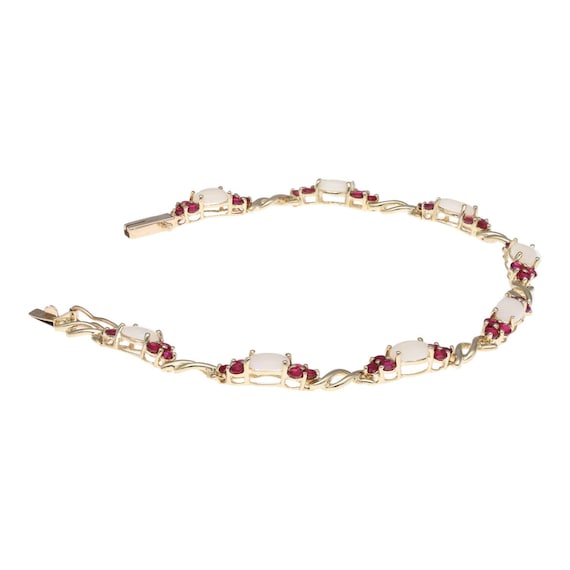 9ct Gold Ruby and Opal Bracelet. - image 3