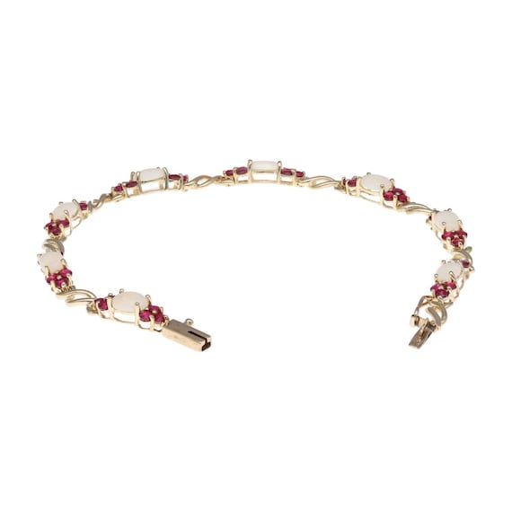 9ct Gold Ruby and Opal Bracelet. - image 2
