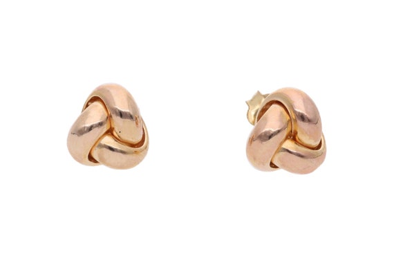 9ct Gold Crossover Stud Earrings. - image 1